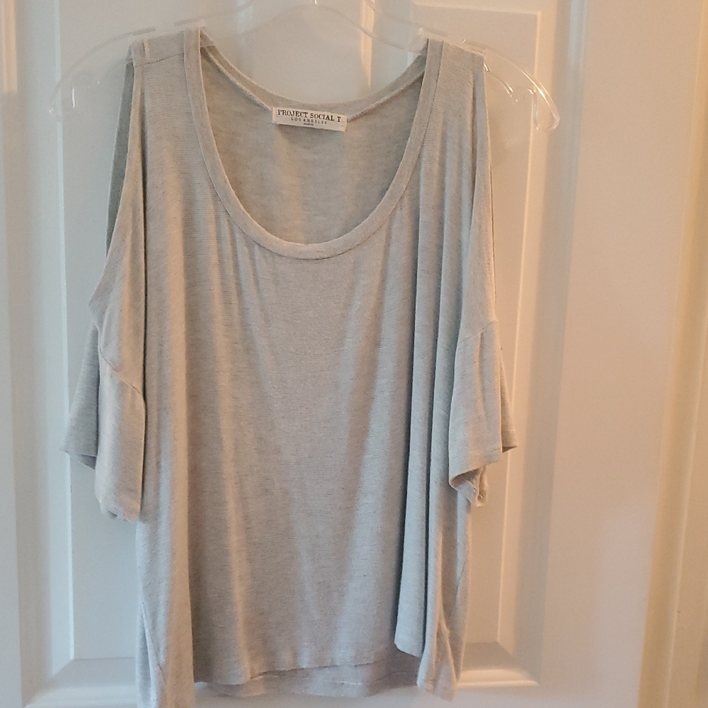 Project Social T Light Gray Short Sleeve Top